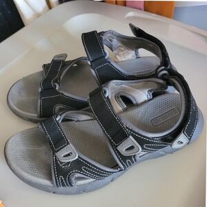 Khombu Sport Sandals 6 Black‎ Gray Adjustable Straps Outdoor Comfort Waterproof
